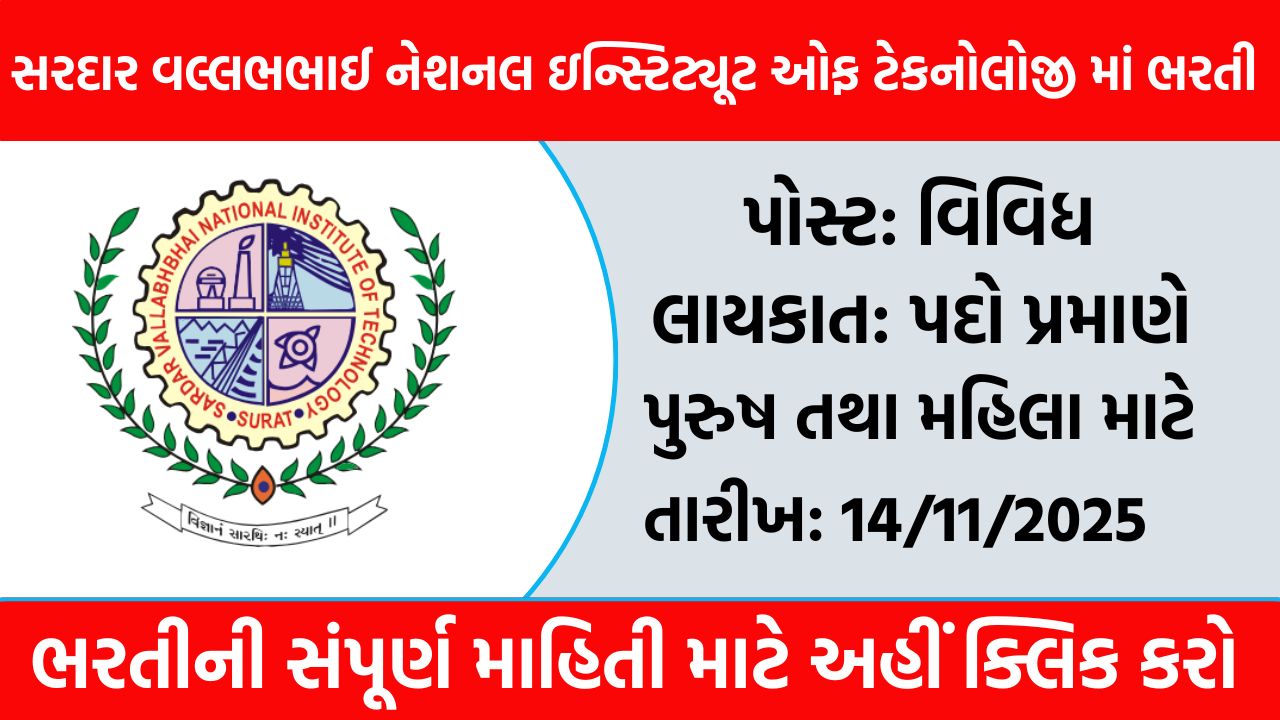 SVNIT Recruitment 2025