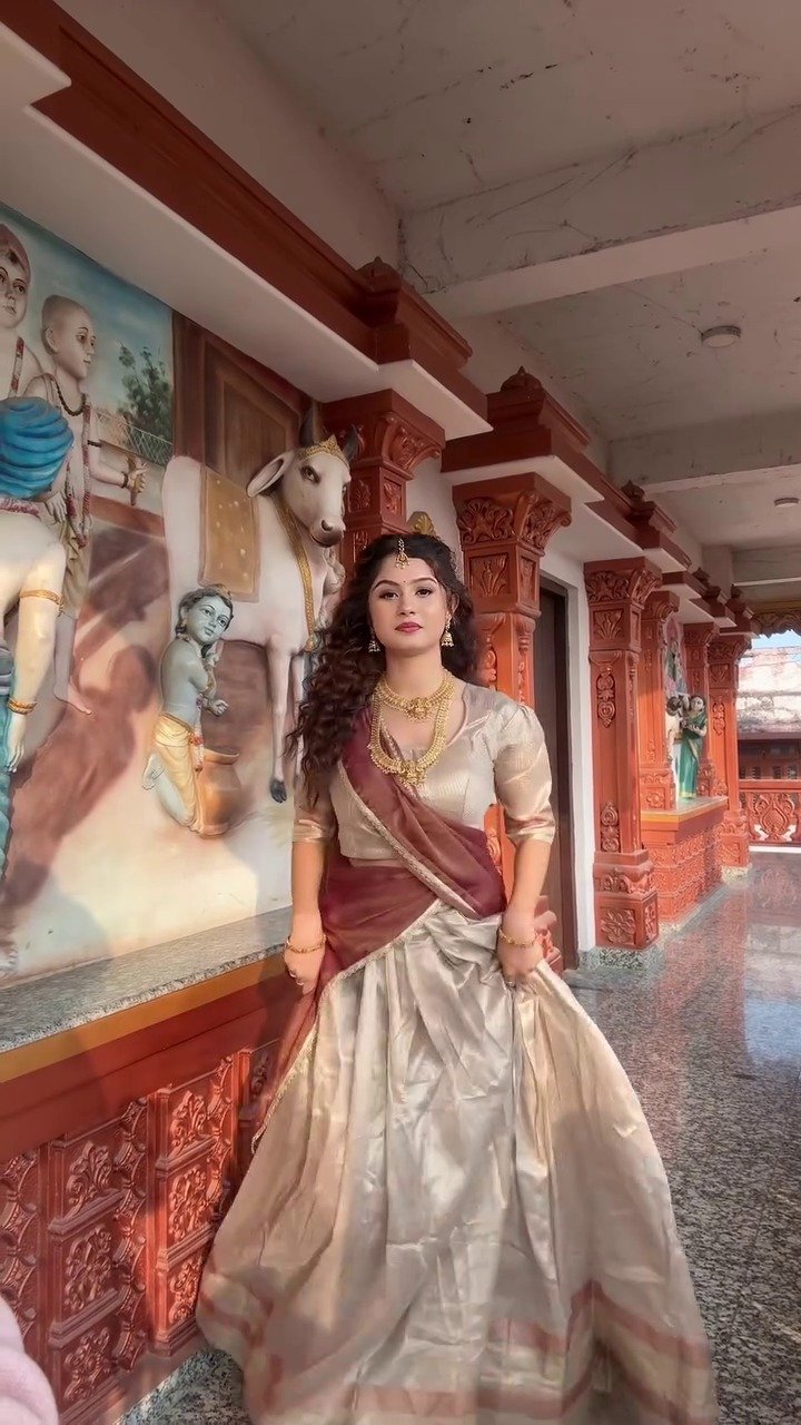 Women’s Beige Silk Lehenga Choli– Traditional Festive Wear