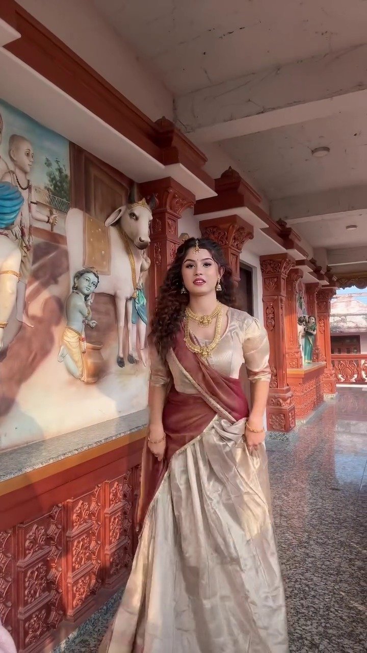 Women’s Beige Silk Lehenga Choli– Traditional Festive Wear - Image 2
